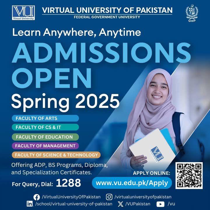 Read more about the article Virtual University VU Admissions Spring 2025